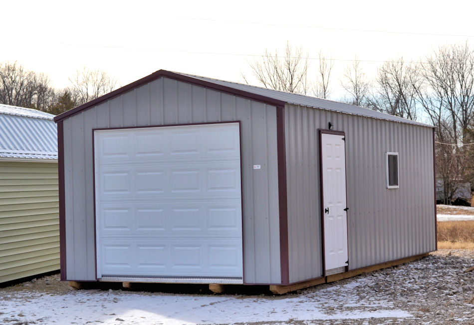 12x24 Metal One-Car Garage