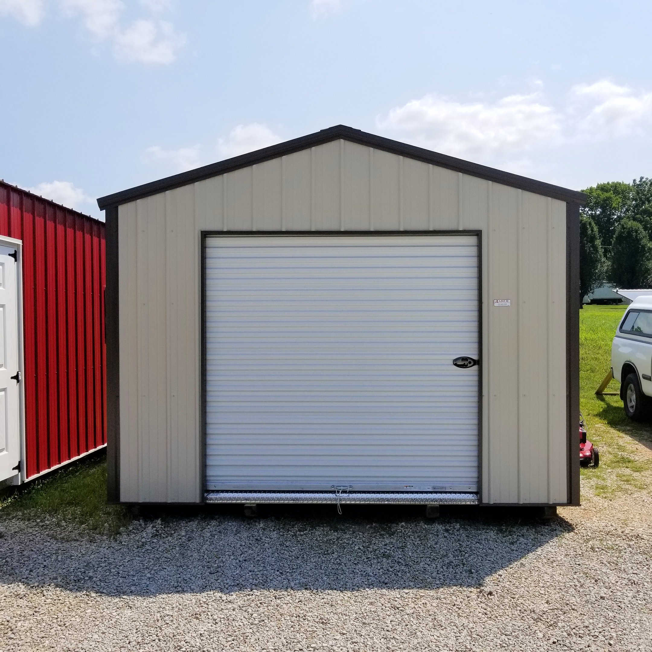 12x20 Standard Metal Barn 7' Wide Roll Door