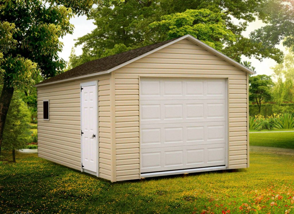 Beige Garage w/ Door