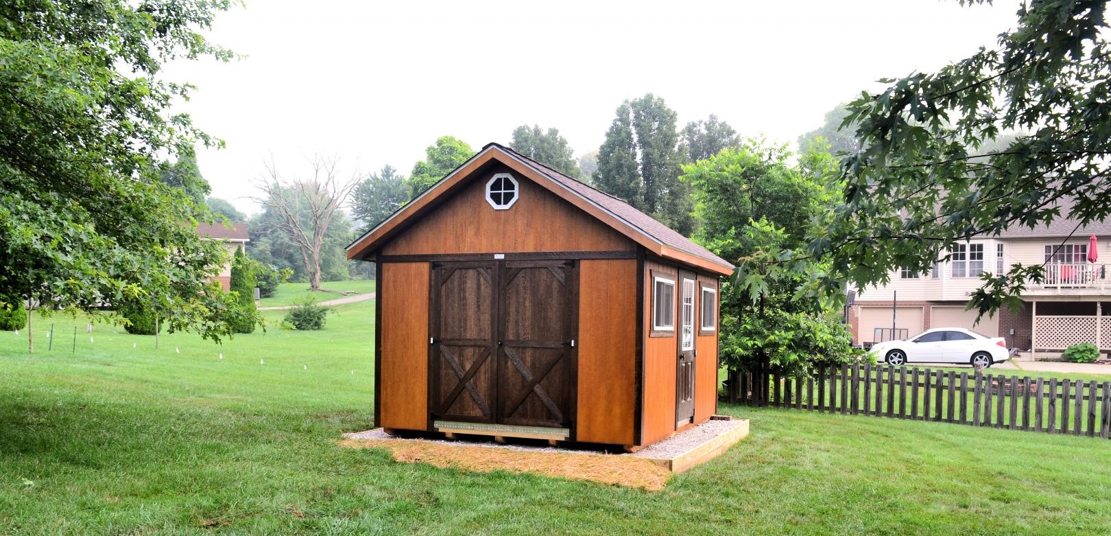 Garden Shed with Roof Overhang