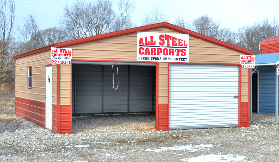 Metal Two-Car Garage Carport
