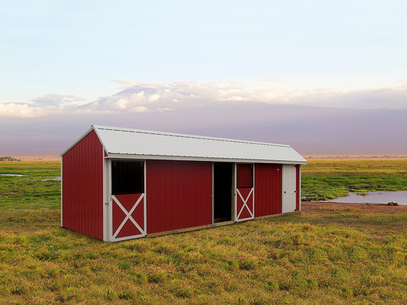 Standard Deluxe Horse Barn w/ Slider Doors