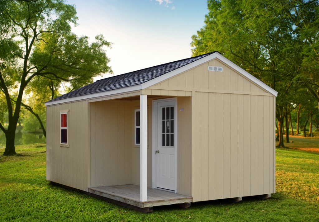 Painted Side Porch She-Shed