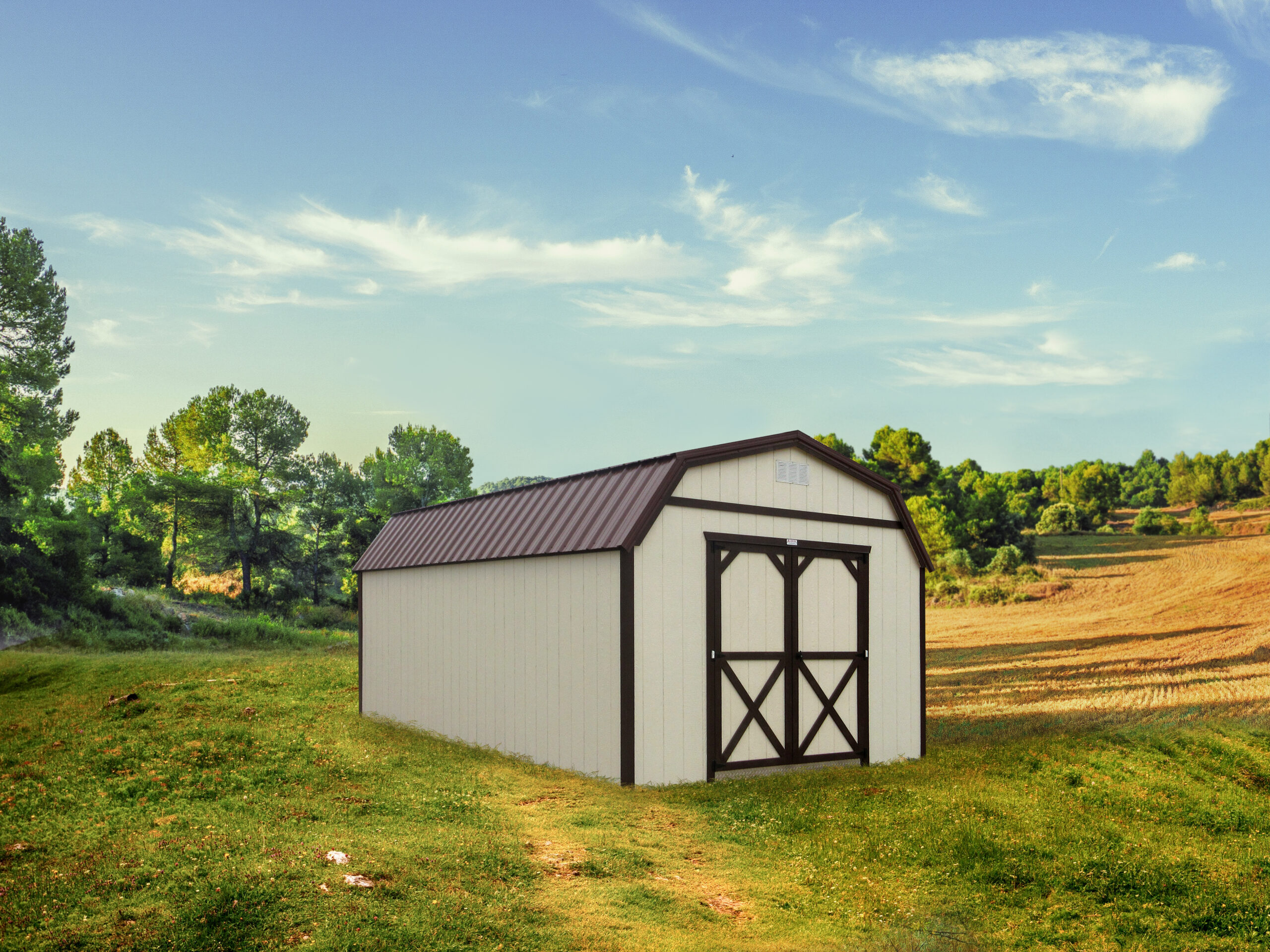 Painted Lofted Gambrel Building