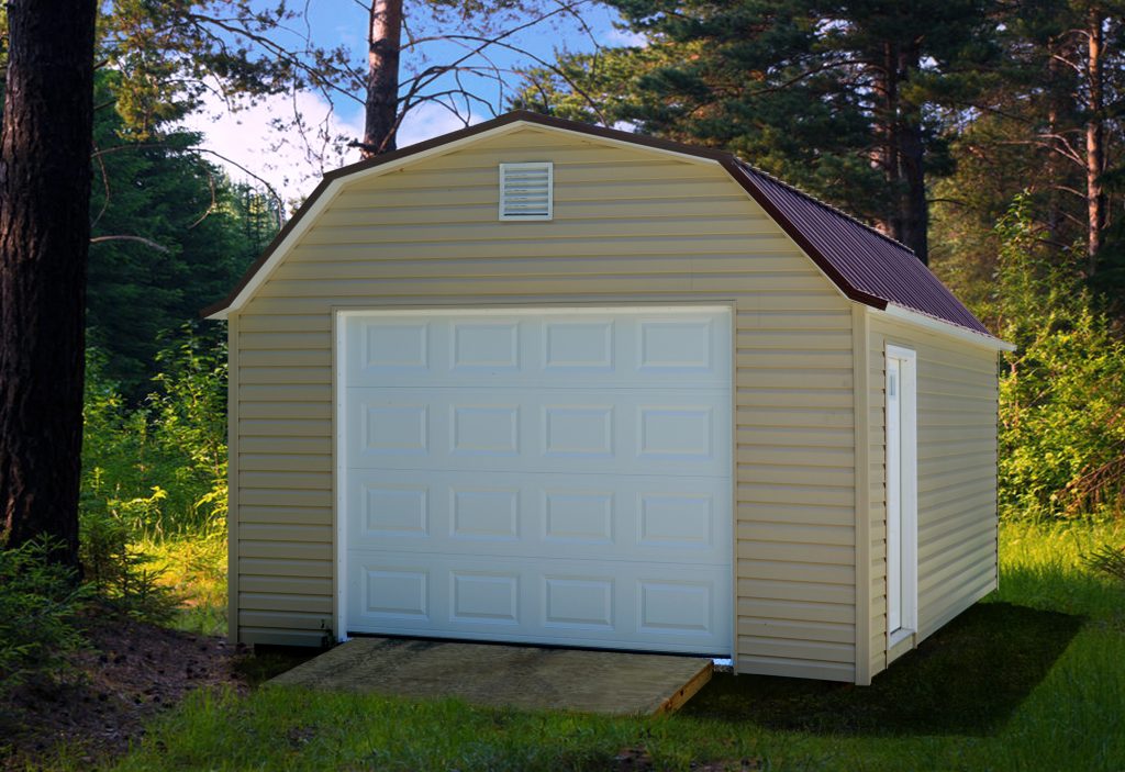 14x24 lofted garage with a ramp
