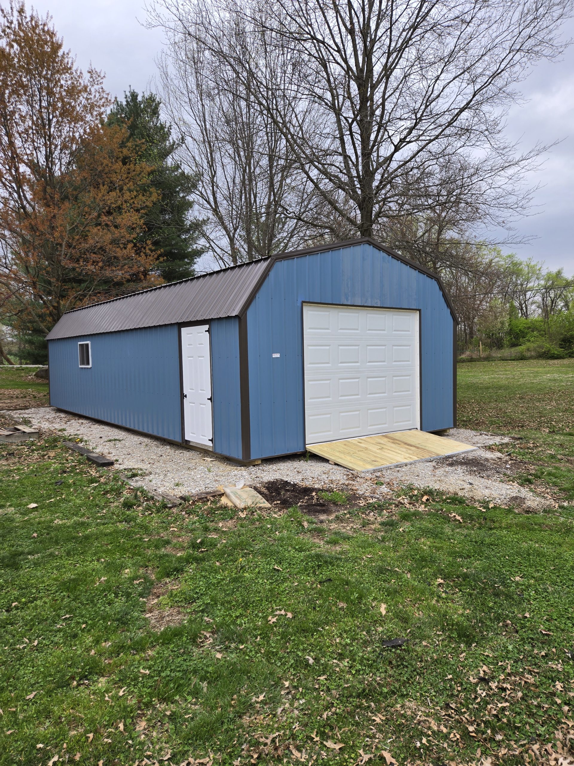 16 x 40 Painted Lofted Garage with Ramp