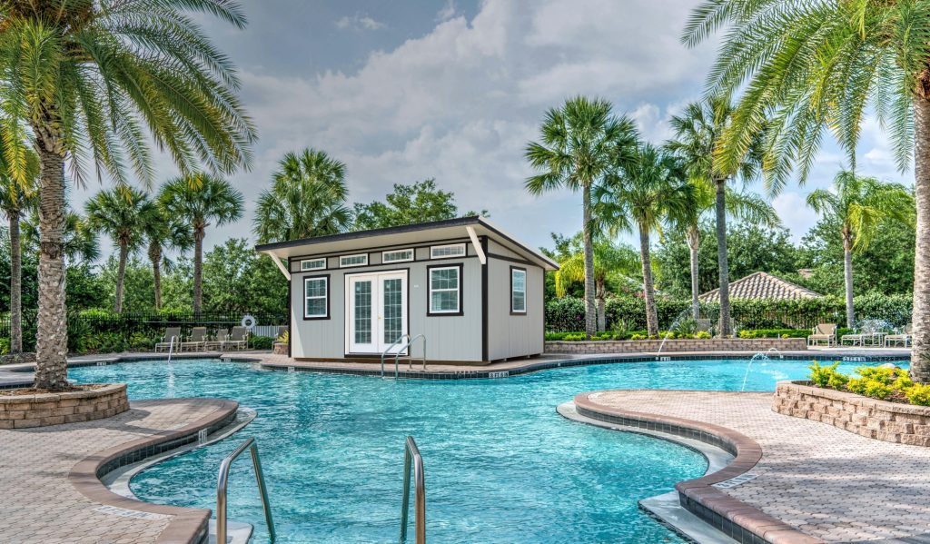 classic studio shed as a pool shed