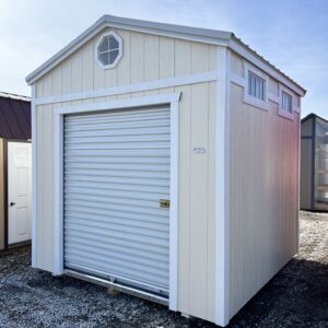utility shed with navajo white siding