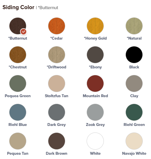 color options on Raber's 3D Builder