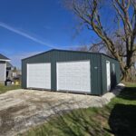 24x30 two car garage with green siding