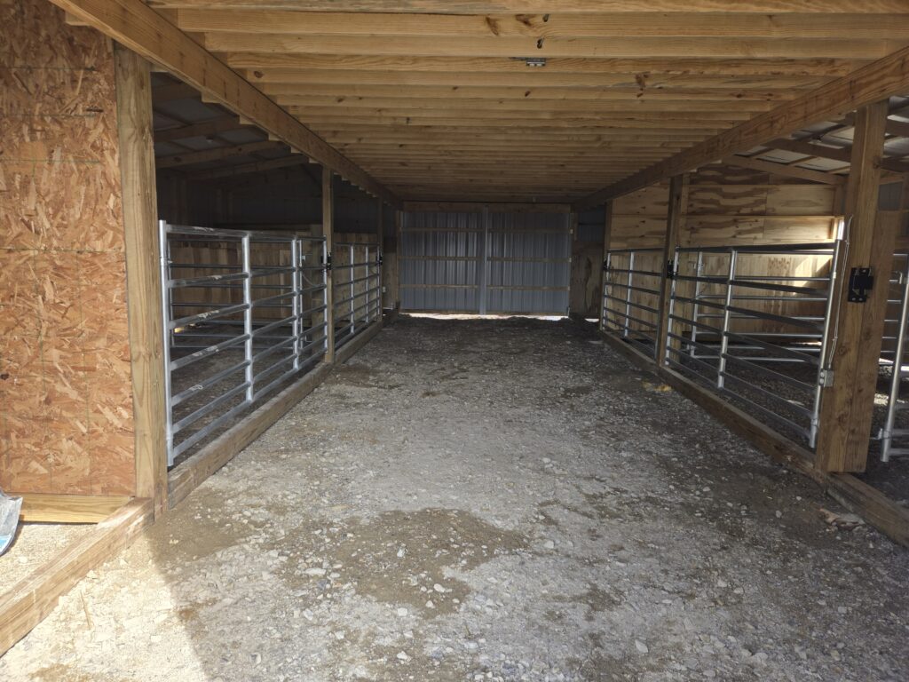 aisle in horse barn