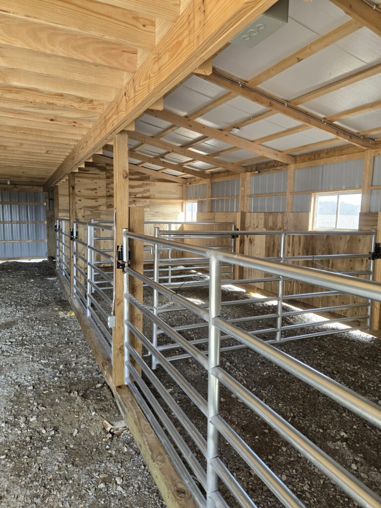 stalls inside horse barn