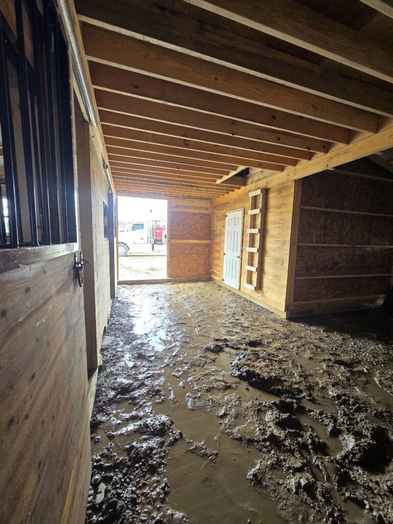 interior of a monitor horse barn
