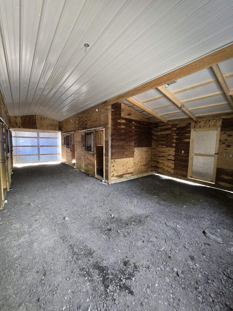 interior of heritage horse barn