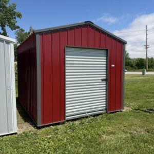dark red economy storage shed