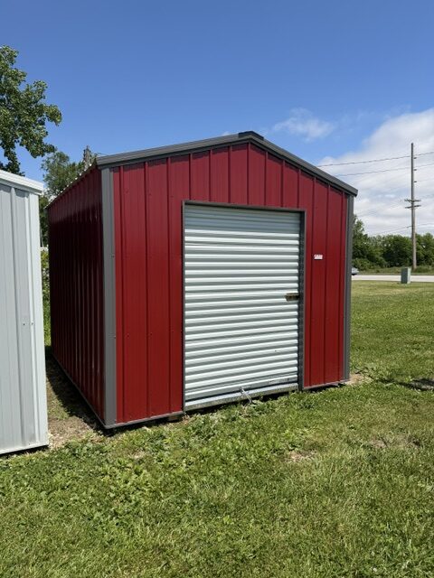 dark red economy storage shed