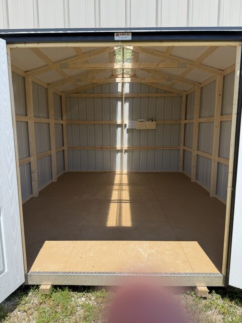 interior of utility shed with skylight ridge
