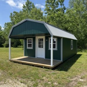 lofted cabin with front porch