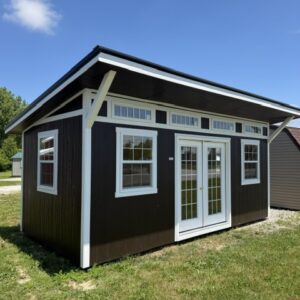 classic studio shed with transom glass