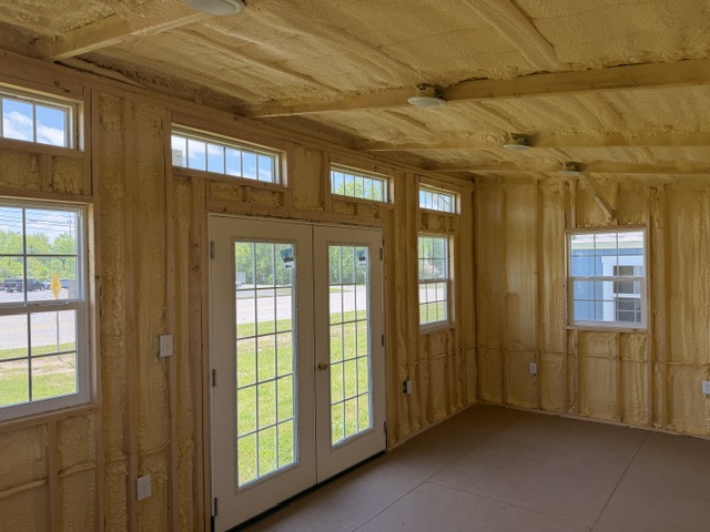 interior of classic studio shed with transom glass