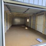 interior of one car garage