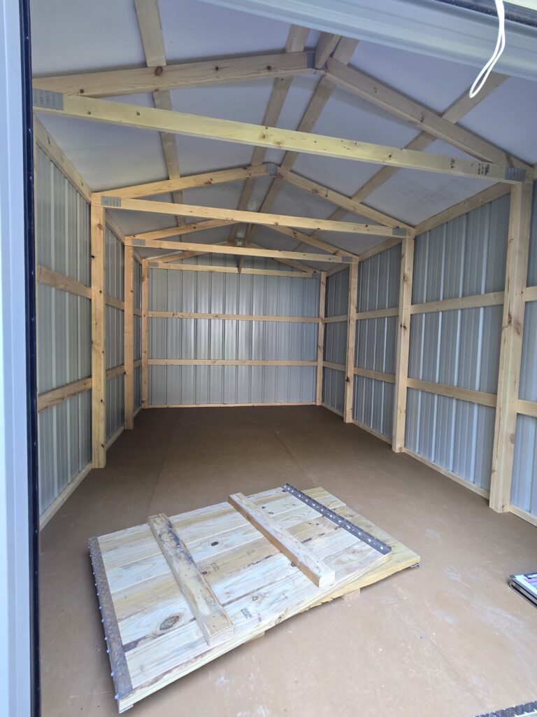 interior of utility shed